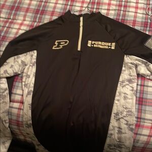 Purdue Boilermakers Black and Gray Quarter-Zip Pullover